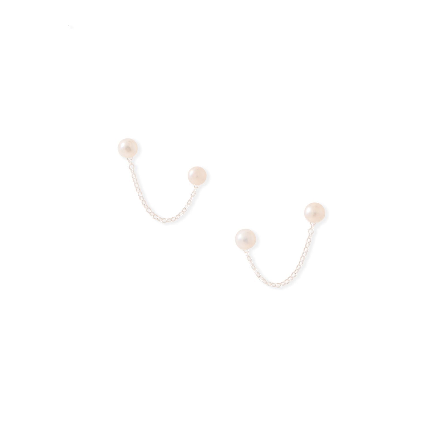 Pearl Double Post Earrings - Joyeria Lady