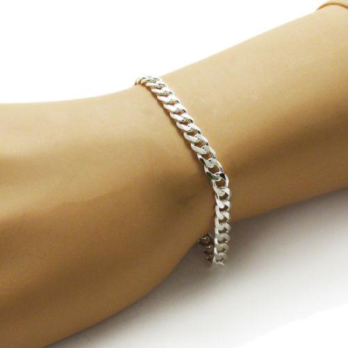 Beautiful Sterling Silver Cuban Link Chain Bracelet in 6mm (Gauge 150) width. Available in 7" and 8" Lengths. - Joyeria Lady