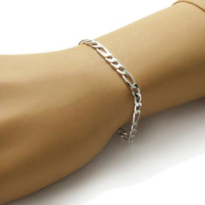 Elegant Sterling Silver Figaro Chain Bracelet in 6mm (Gauge 150) width. Available in 7" and 8" Lengths.