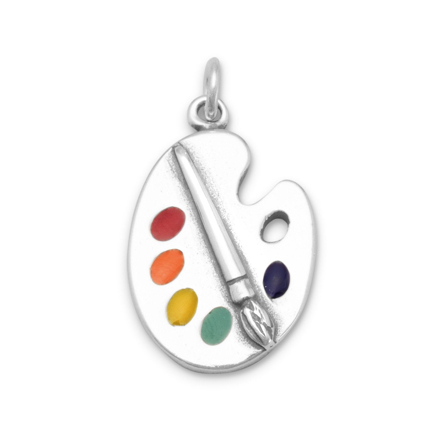 Painter's Palette with Enamel Colors Charm - Joyeria Lady