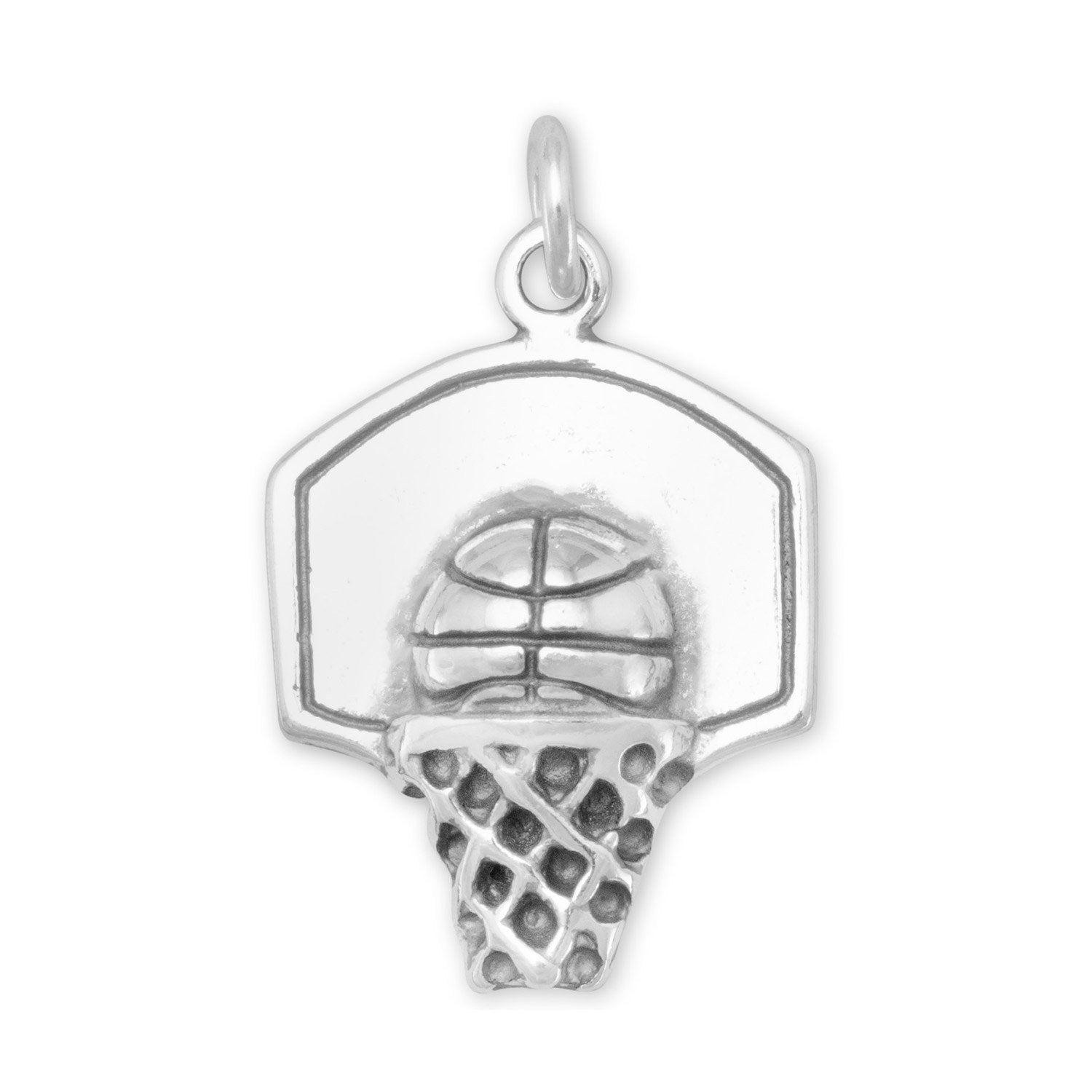Oxidized Basketball Hoop Charm - Joyeria Lady