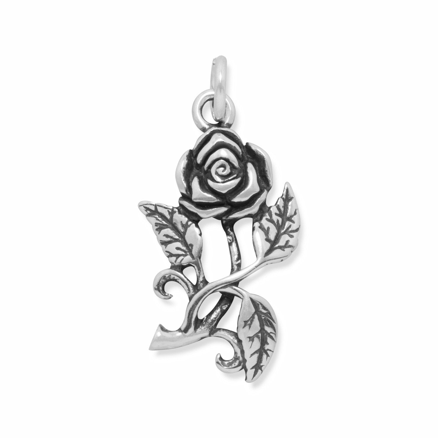 Oxidized Rose Charm - Joyeria Lady