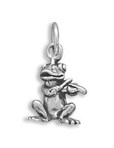 Frog Playing Violin Charm - Joyeria Lady
