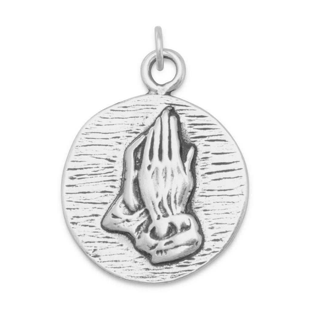 Reversible Charm with Praying Hands and Prayer - Joyeria Lady