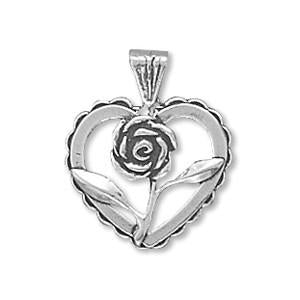 Heart with Rose Charm - Joyeria Lady