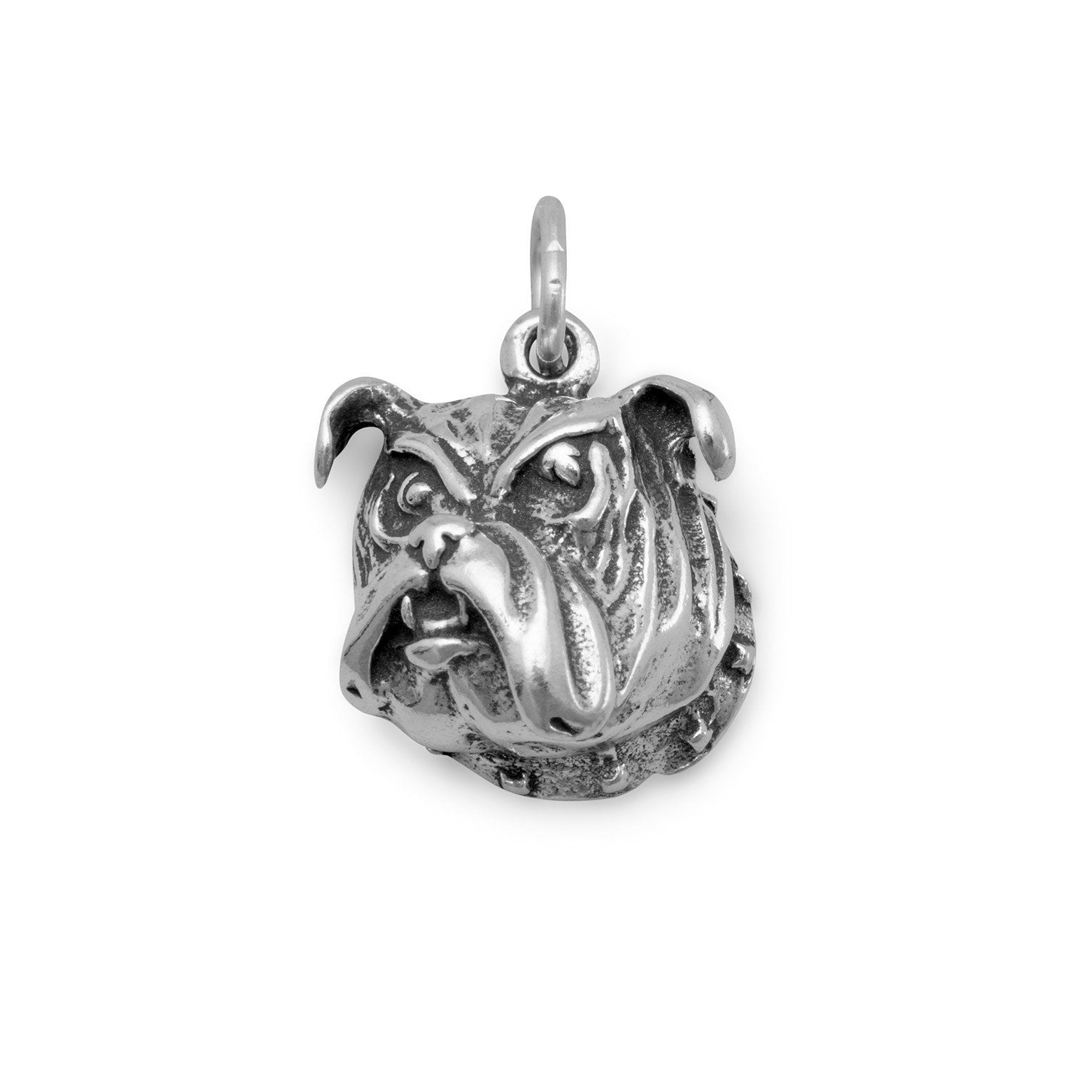 All Bark No Bite! Bulldog Face Charm - Joyeria Lady