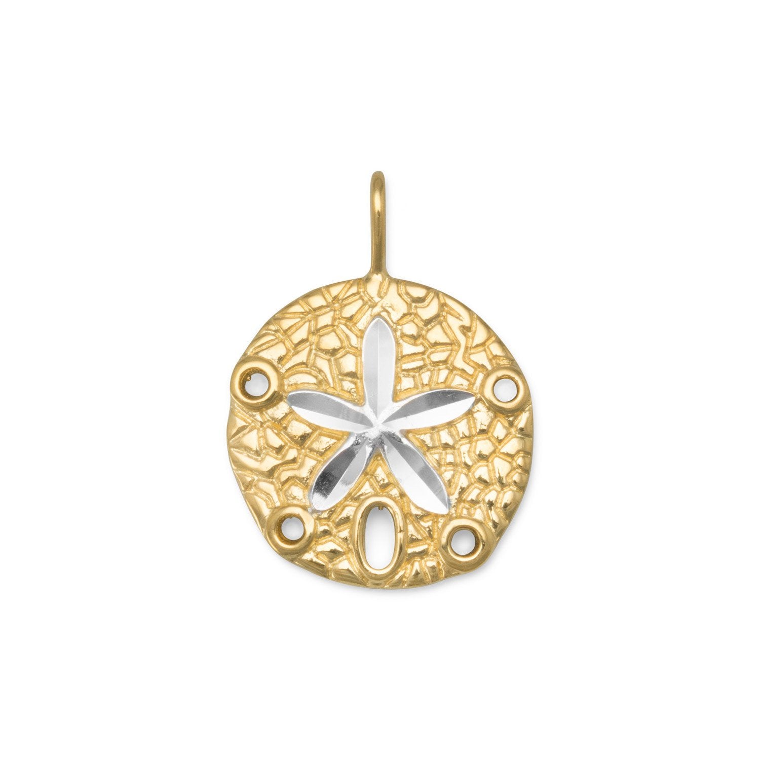 14 Karat Gold Plated Sand Dollar Pendant - Joyeria Lady