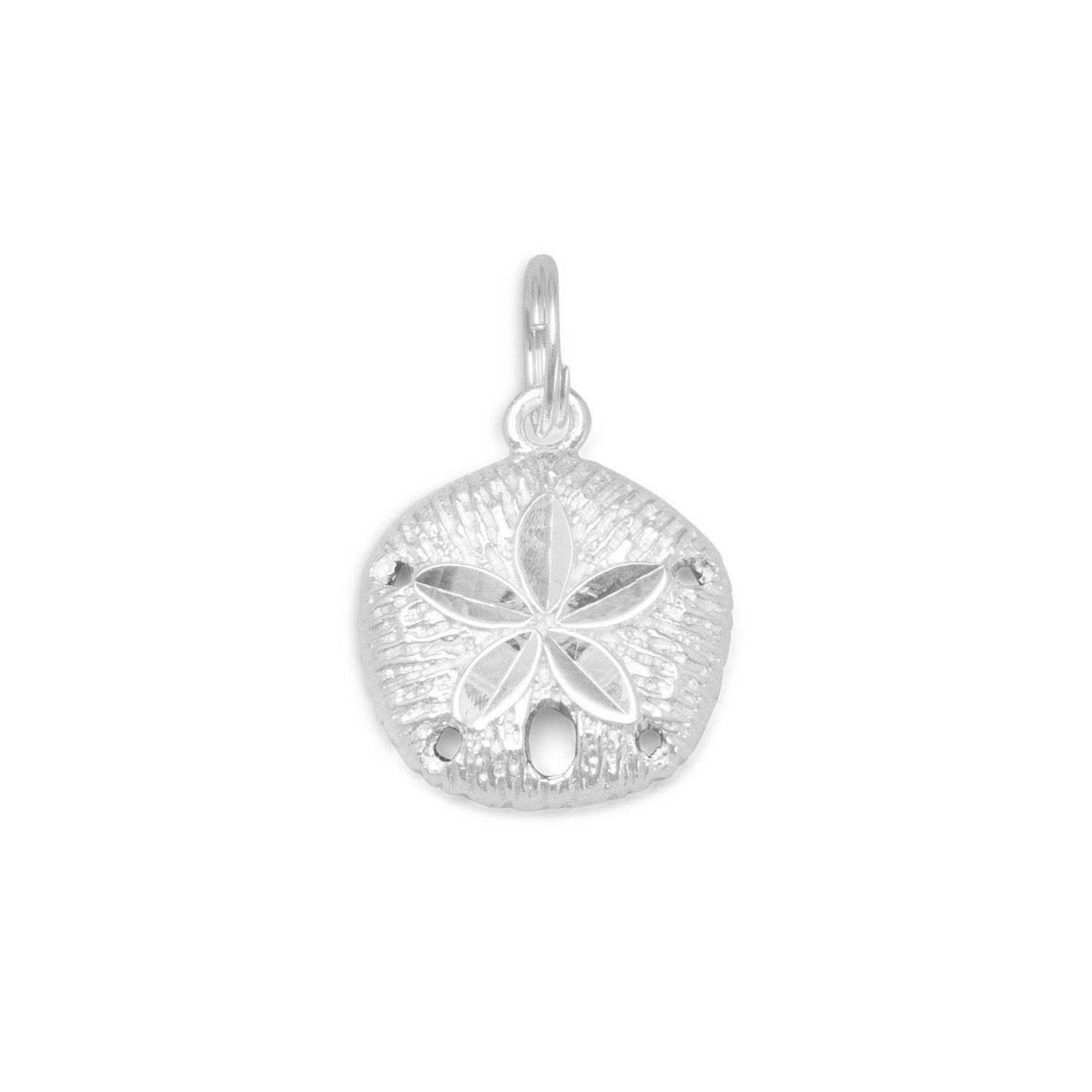 Diamond Cut Sand Dollar Charm - Joyeria Lady