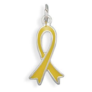 Yellow Awareness Ribbon Charm - Joyeria Lady