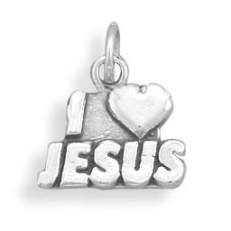 Oxidized "I Love Jesus" Charm - Joyeria Lady