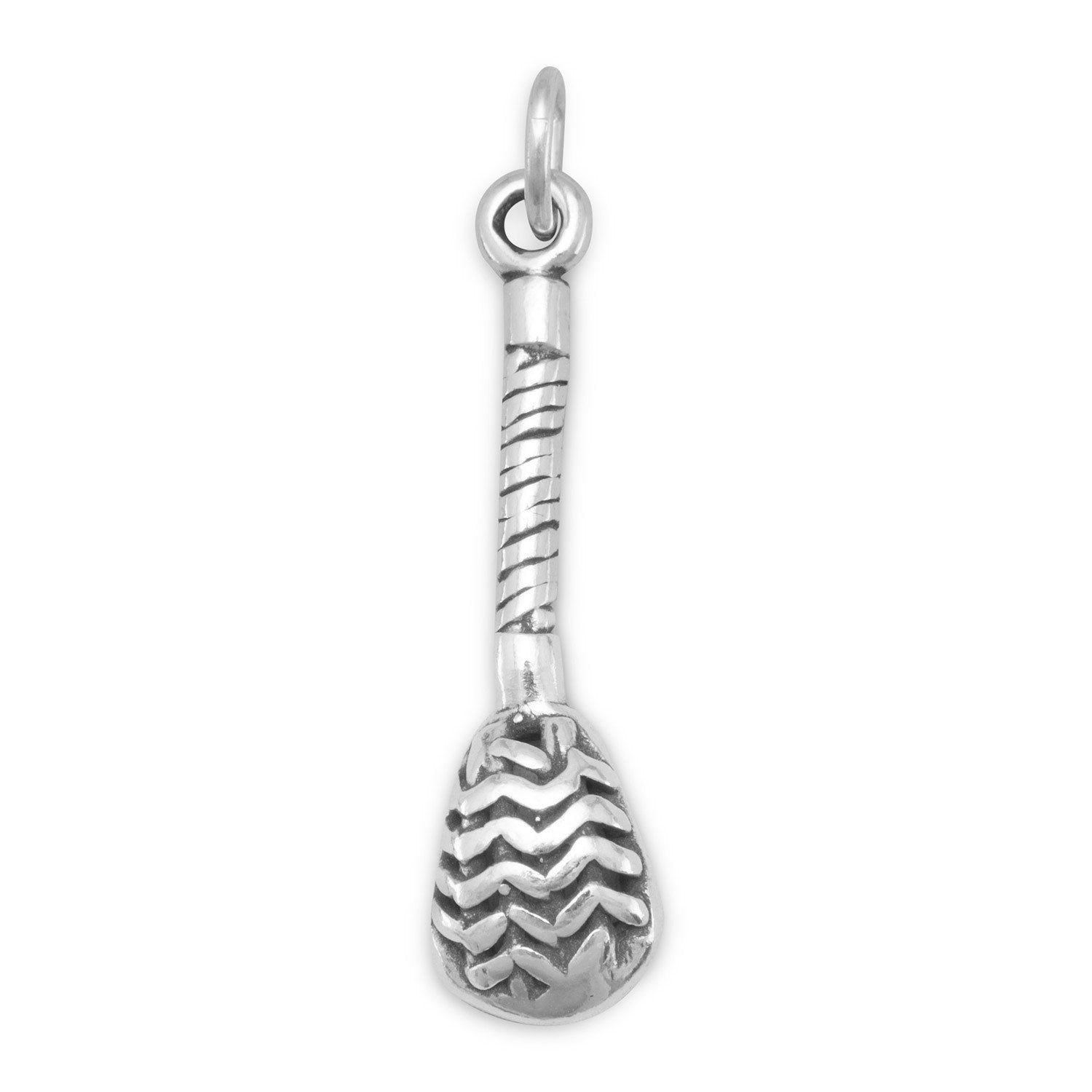 Oxidized Lacrosse Stick Charm - Joyeria Lady