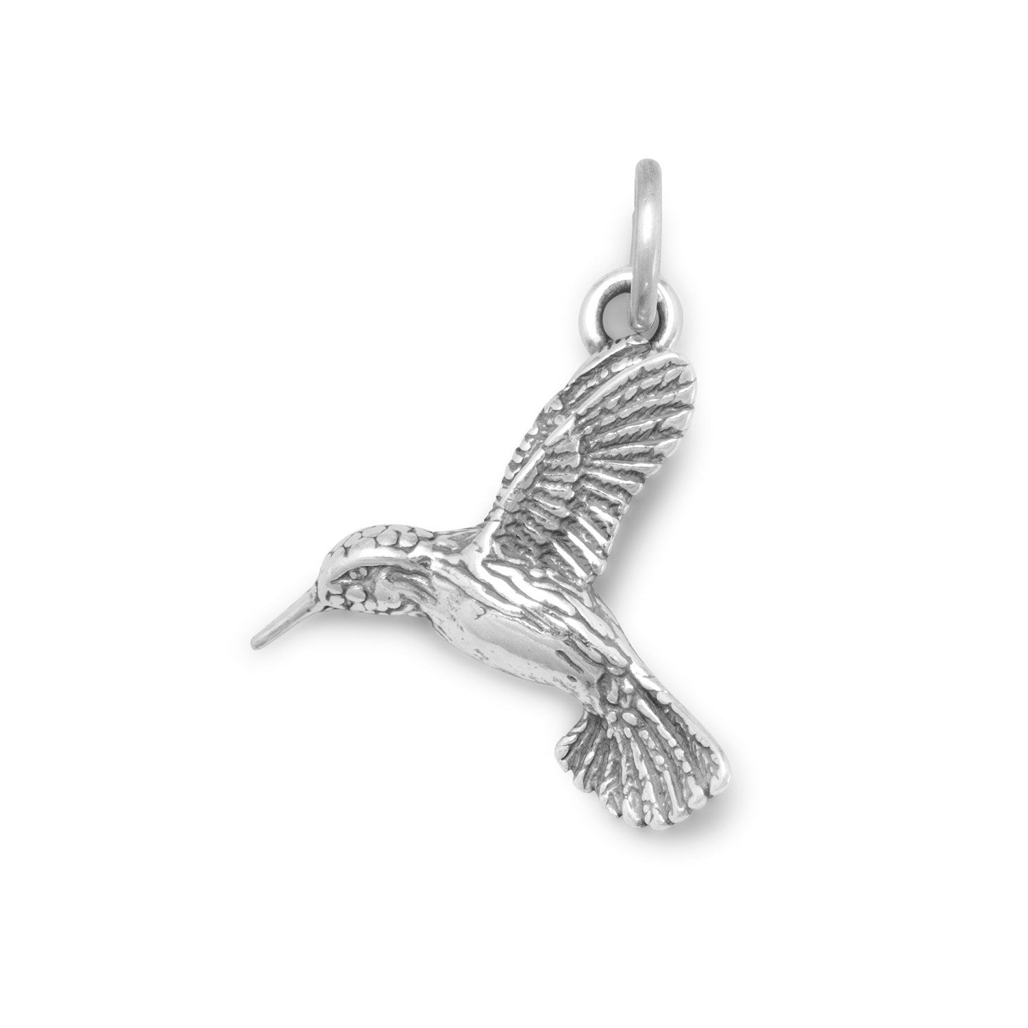 Oxidized Hummingbird Charm - Joyeria Lady