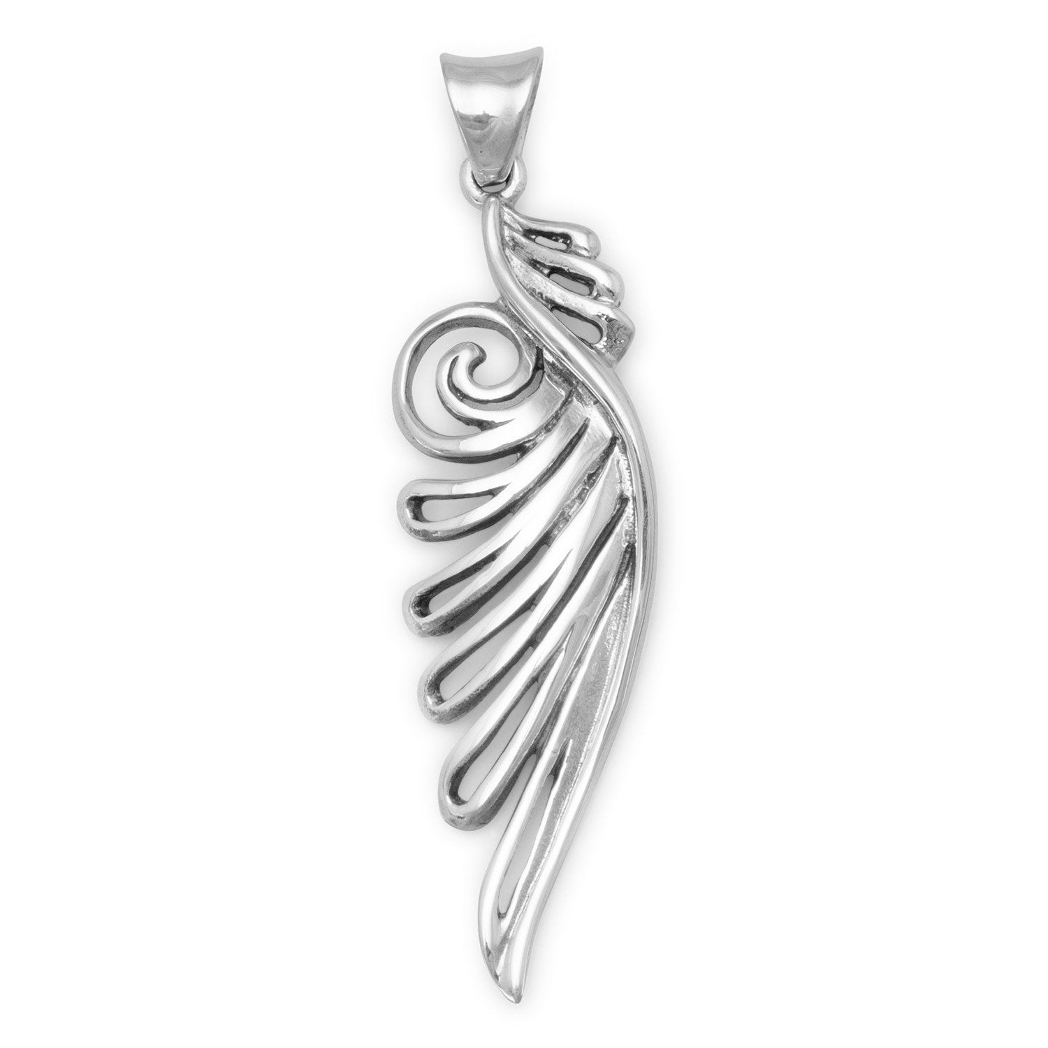 Ornate Angel Wing Pendant - Joyeria Lady