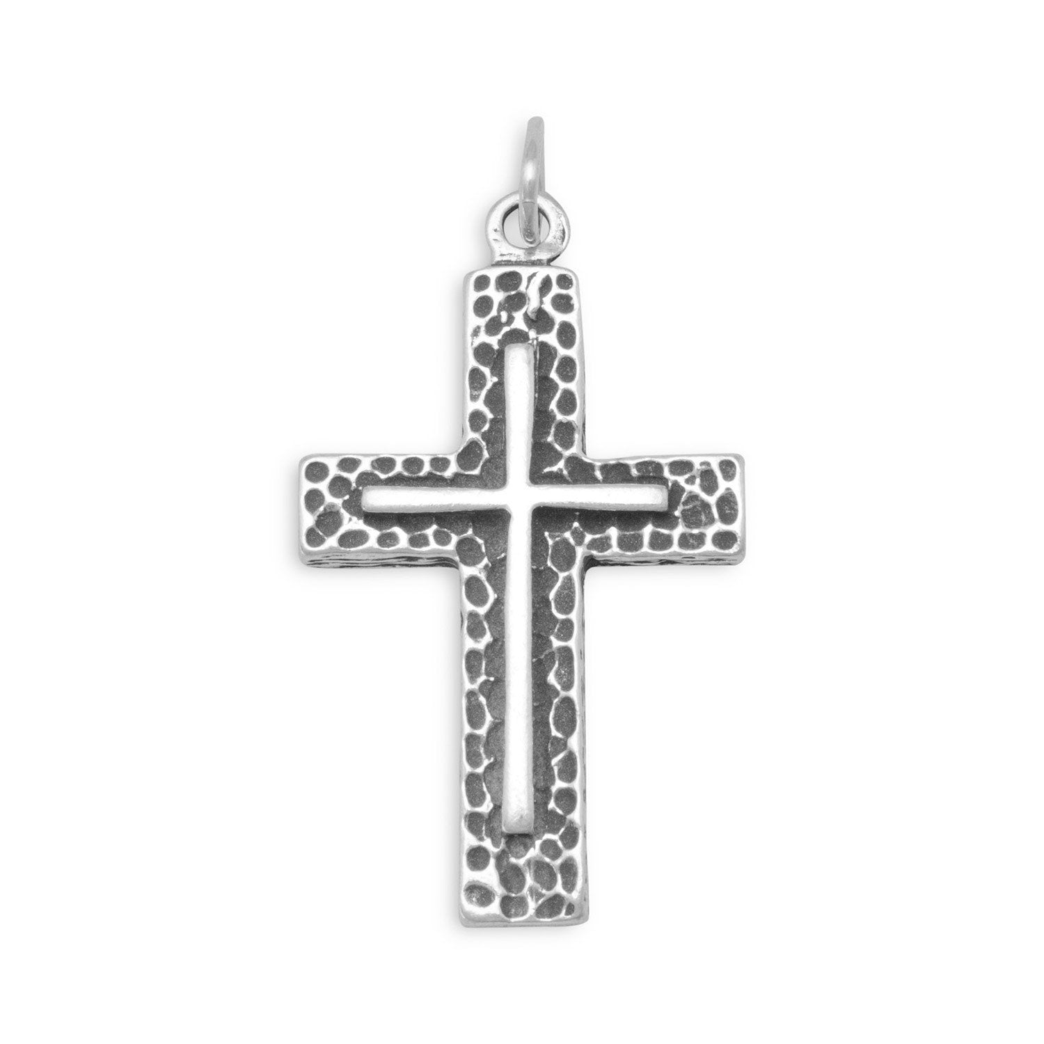 Textured Cross Pendant - Joyeria Lady