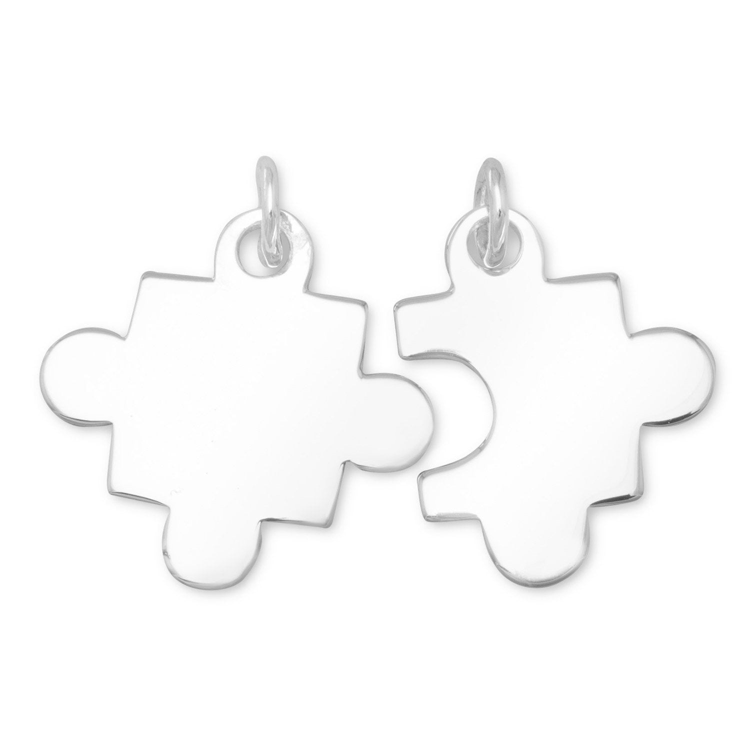 Rhodium Plated Puzzle Piece Charms - Joyeria Lady