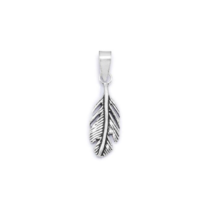 Oxidized Feather Pendant - Joyeria Lady