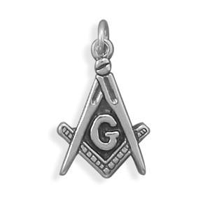 Oxidized Masons Symbol Charm - Joyeria Lady