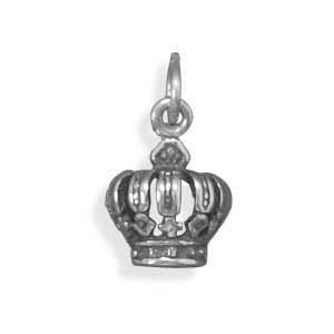 Oxidized Crown Charm - Joyeria Lady