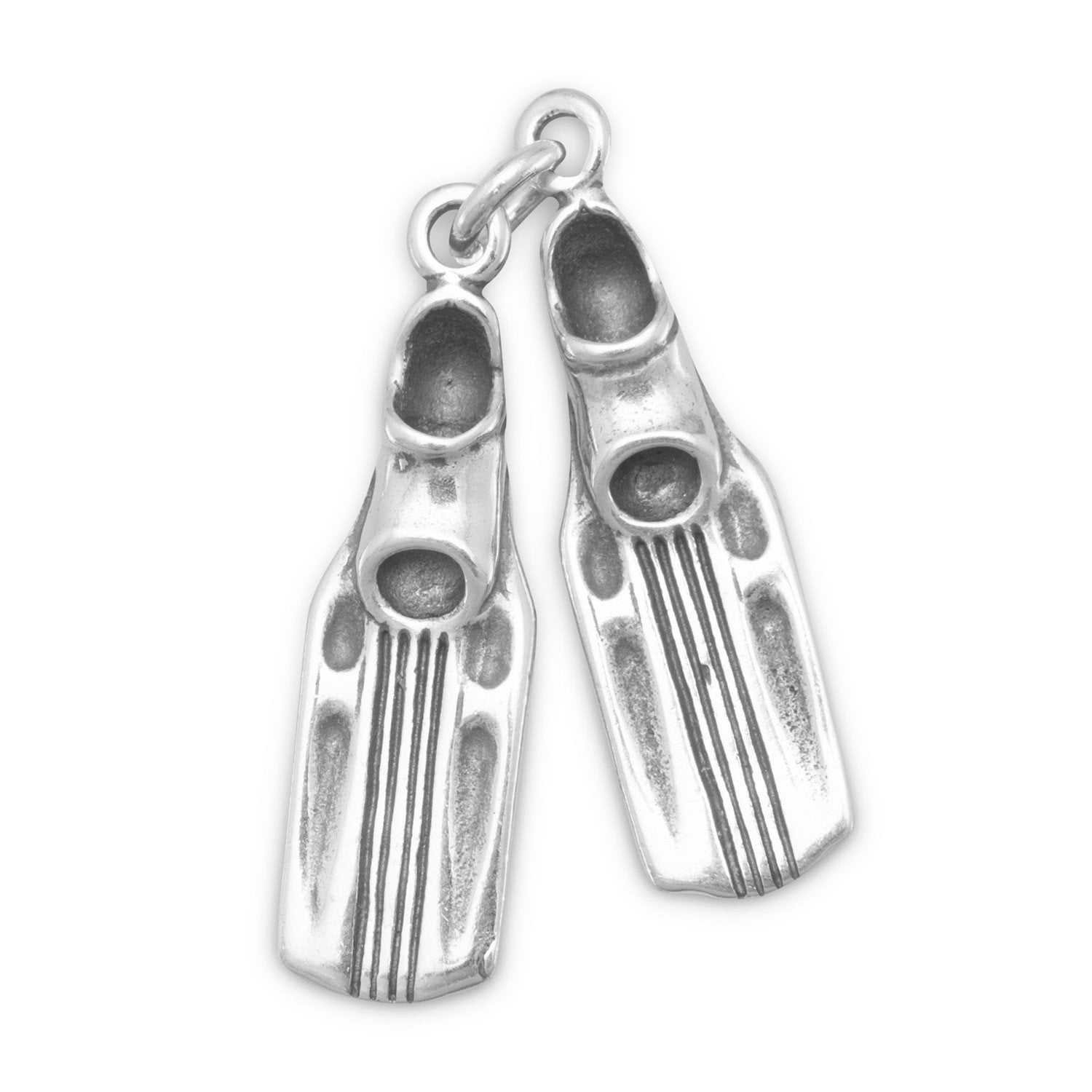 Oxidized Swim Fins Charm - Joyeria Lady