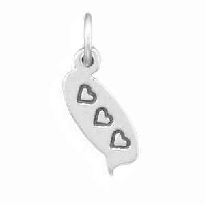 3 Hearts Text Message Charm - Joyeria Lady