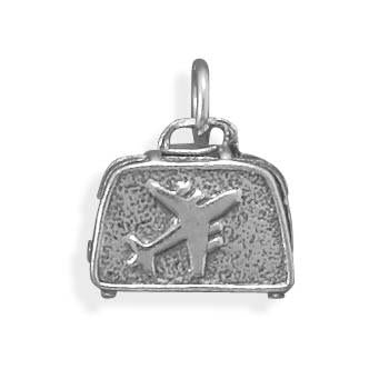 Oxidized Suitcase Charm - Joyeria Lady