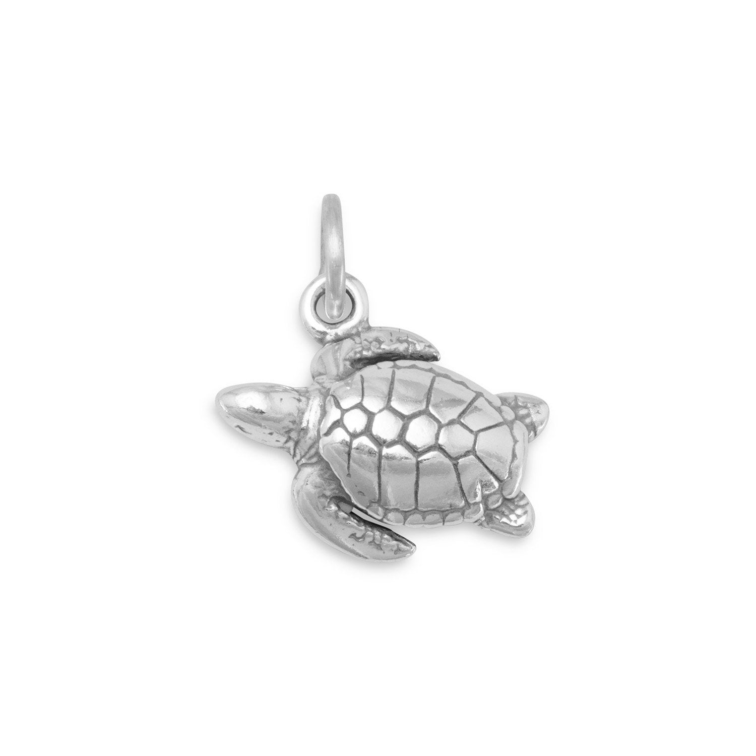 Oxidized Sea Turtle Charm - Joyeria Lady