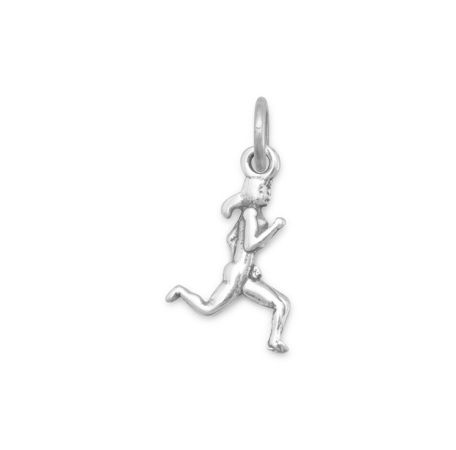 Oxidized Female Runner Charm - Joyeria Lady