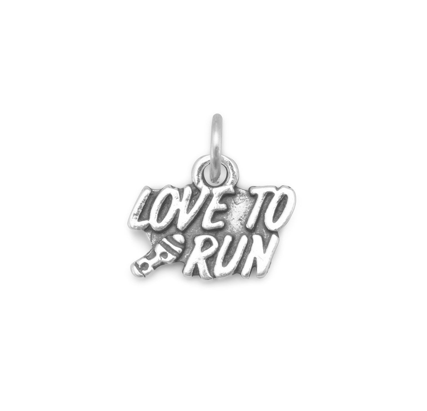 Oxidized "Love to Run" Charm - Joyeria Lady