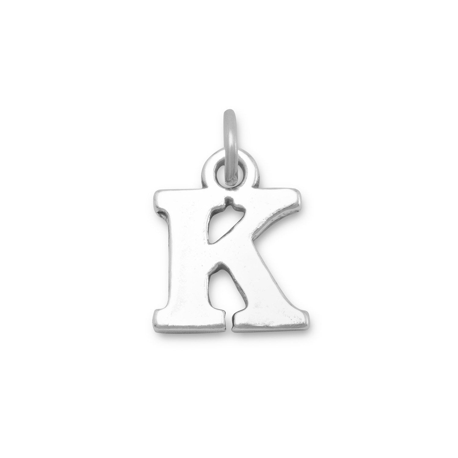 Oxidized "K" Charm - Joyeria Lady