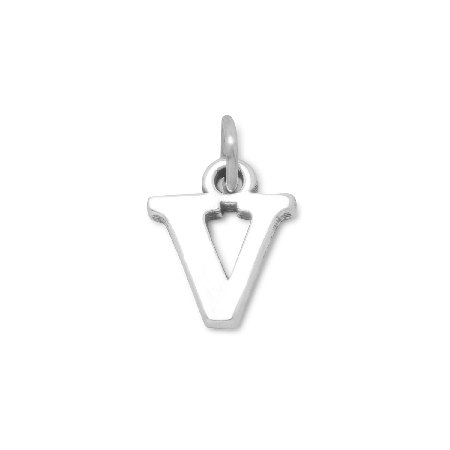 Oxidized "V" Charm - Joyeria Lady
