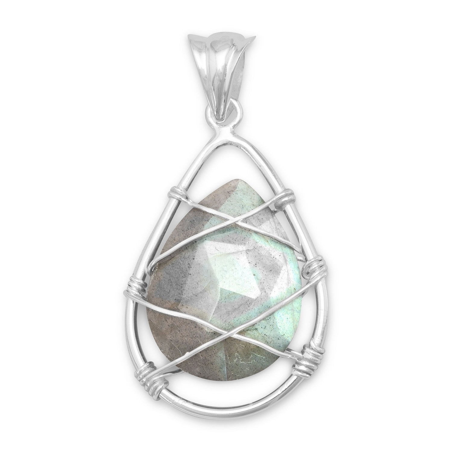 Wire Wrap Labradorite Pendant - Joyeria Lady