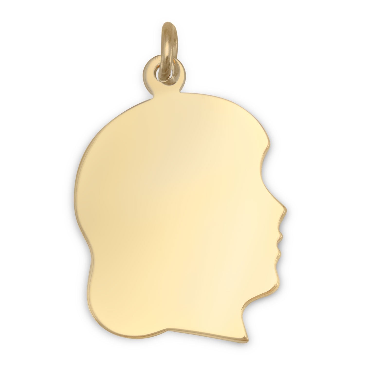 14/20 Gold Filled Engravable Girl's Silhouette Pendant - Joyeria Lady