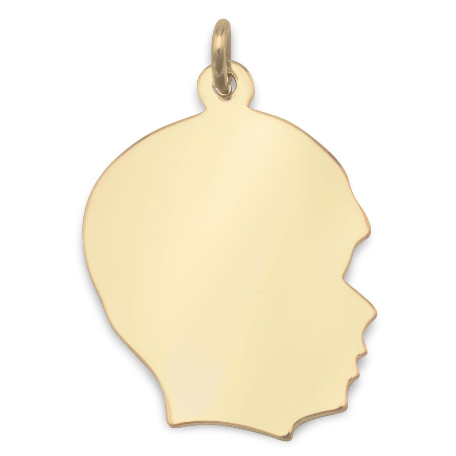 14/20 Gold Filled Engravable Boy's Silhouette Pendant - Joyeria Lady