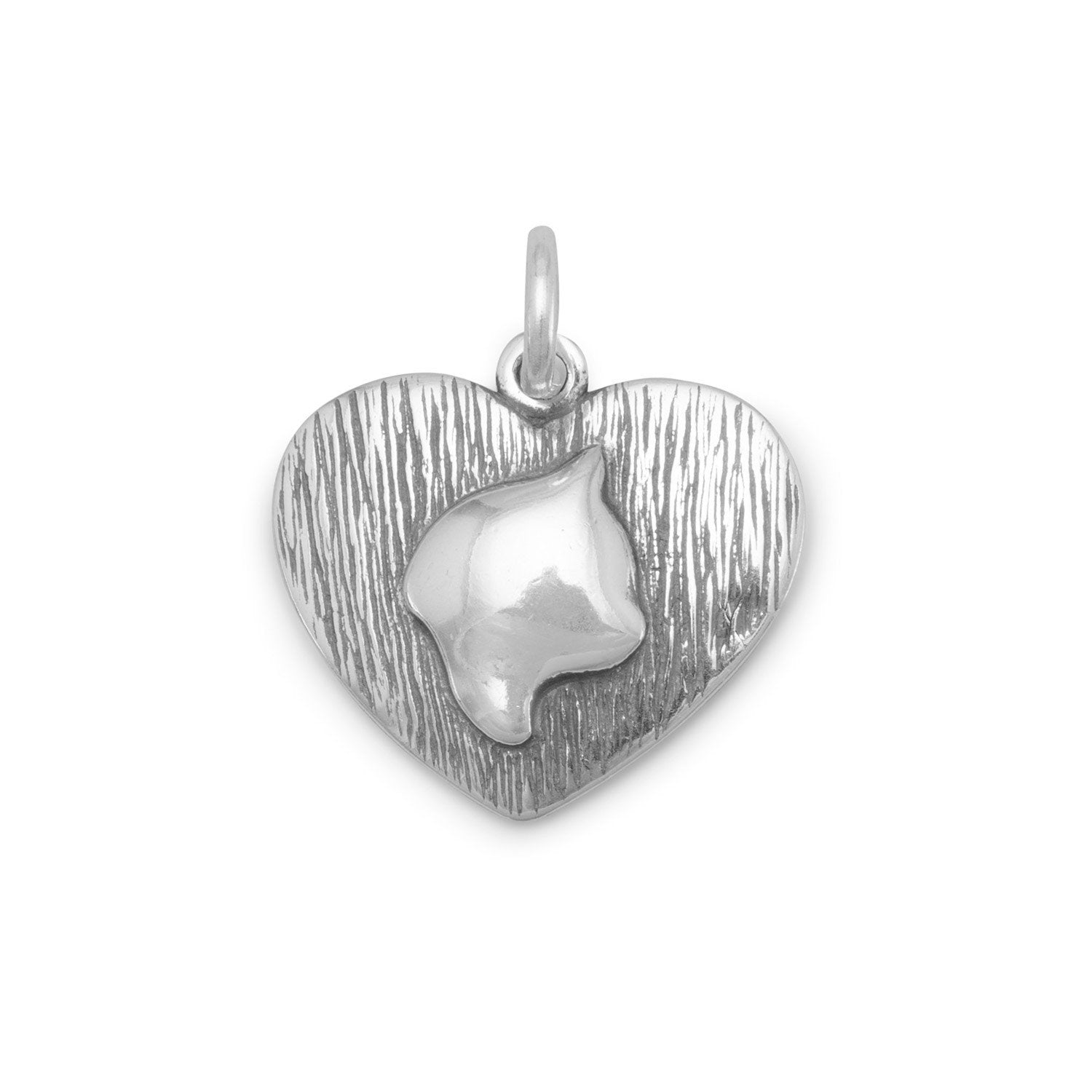 Oxidized Cat Silhouette Charm - Joyeria Lady