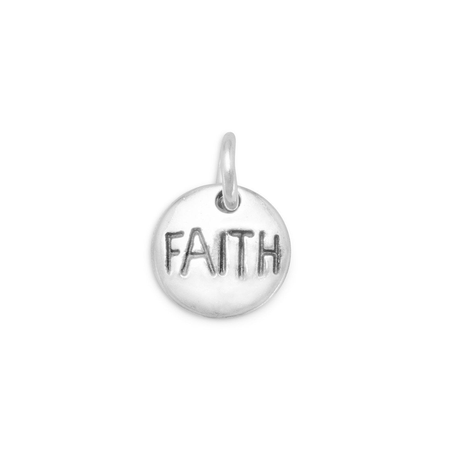 Oxidized "Faith" Charm - Joyeria Lady