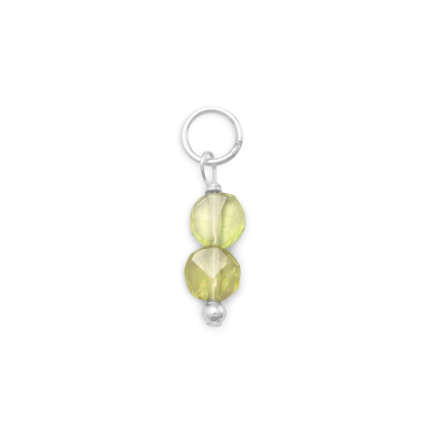 Peridot Coin Bead Charm - August Birthstone - Joyeria Lady