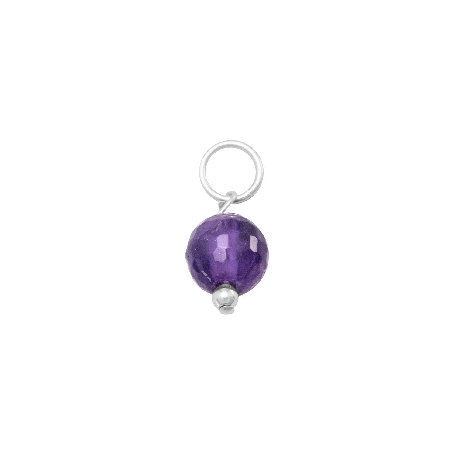 Faceted Amethyst Bead Charm - February Birthstone - Joyeria Lady