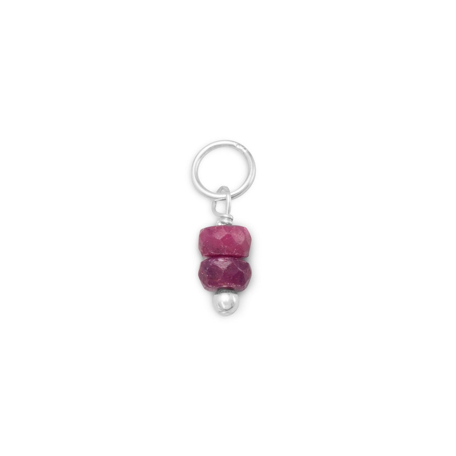 Corundum Rondell Charm - July Birthstone - Joyeria Lady
