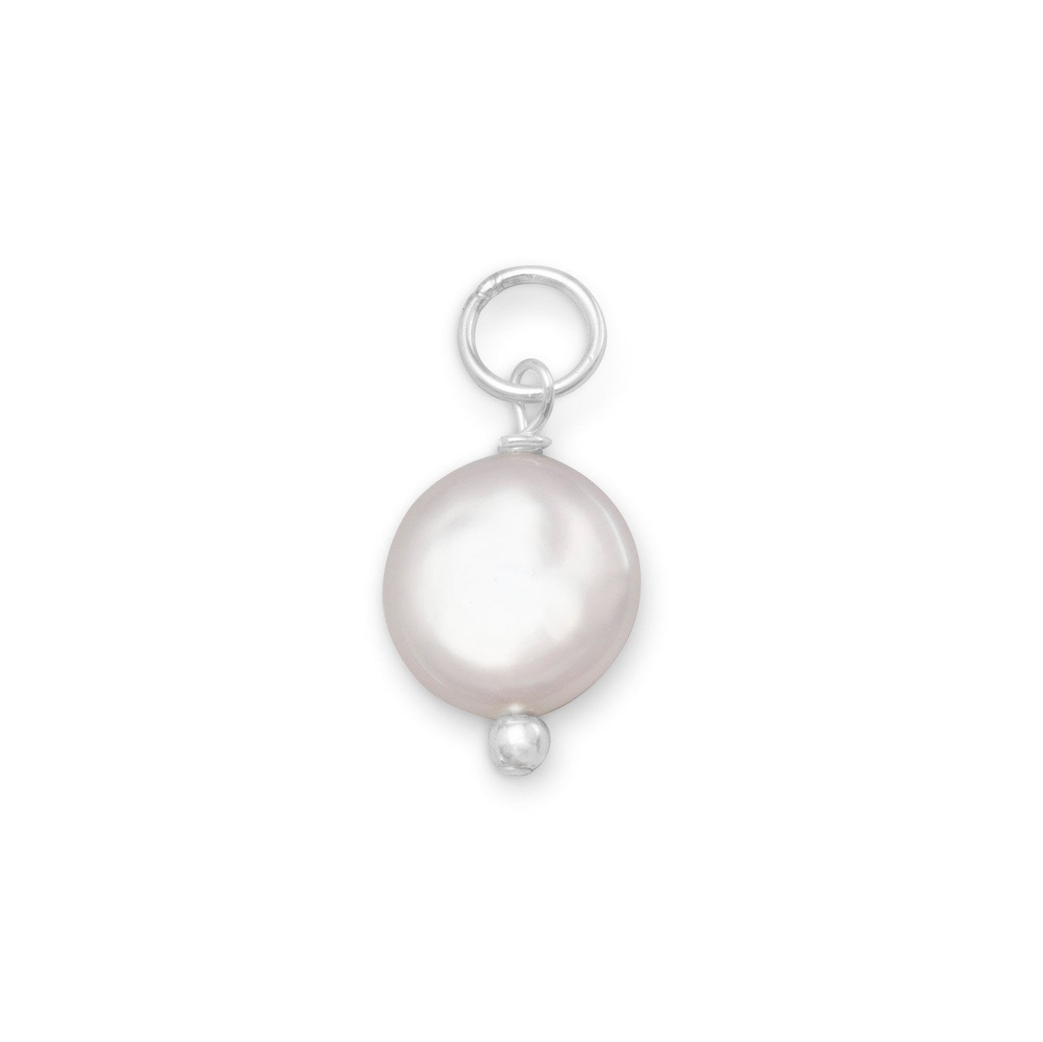 Cultured Freshwater Coin Pearl Charm - June Birthstone - Joyeria Lady
