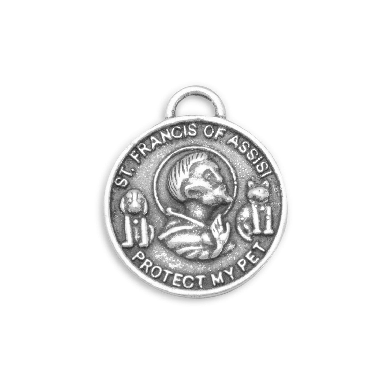 Oxidized St. Francis of Assisi Charm - Joyeria Lady