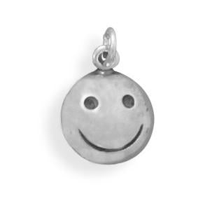 Oxidized Smiley Face Charm - Joyeria Lady