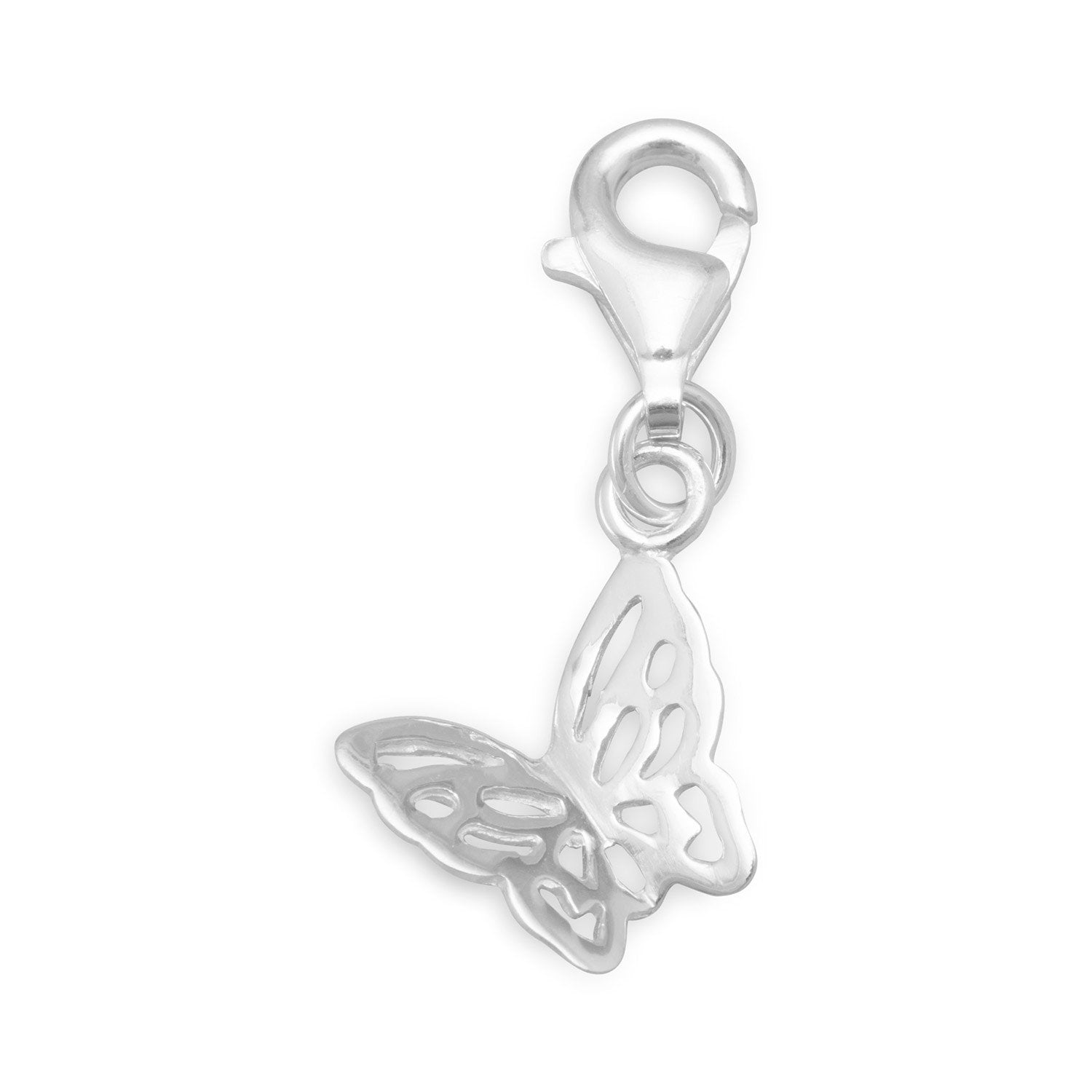 Cutout Butterfly Charm with Lobster Clasp - Joyeria Lady