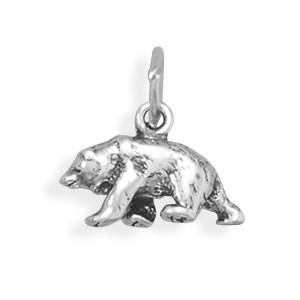 Oxidized Bear Charm - Joyeria Lady