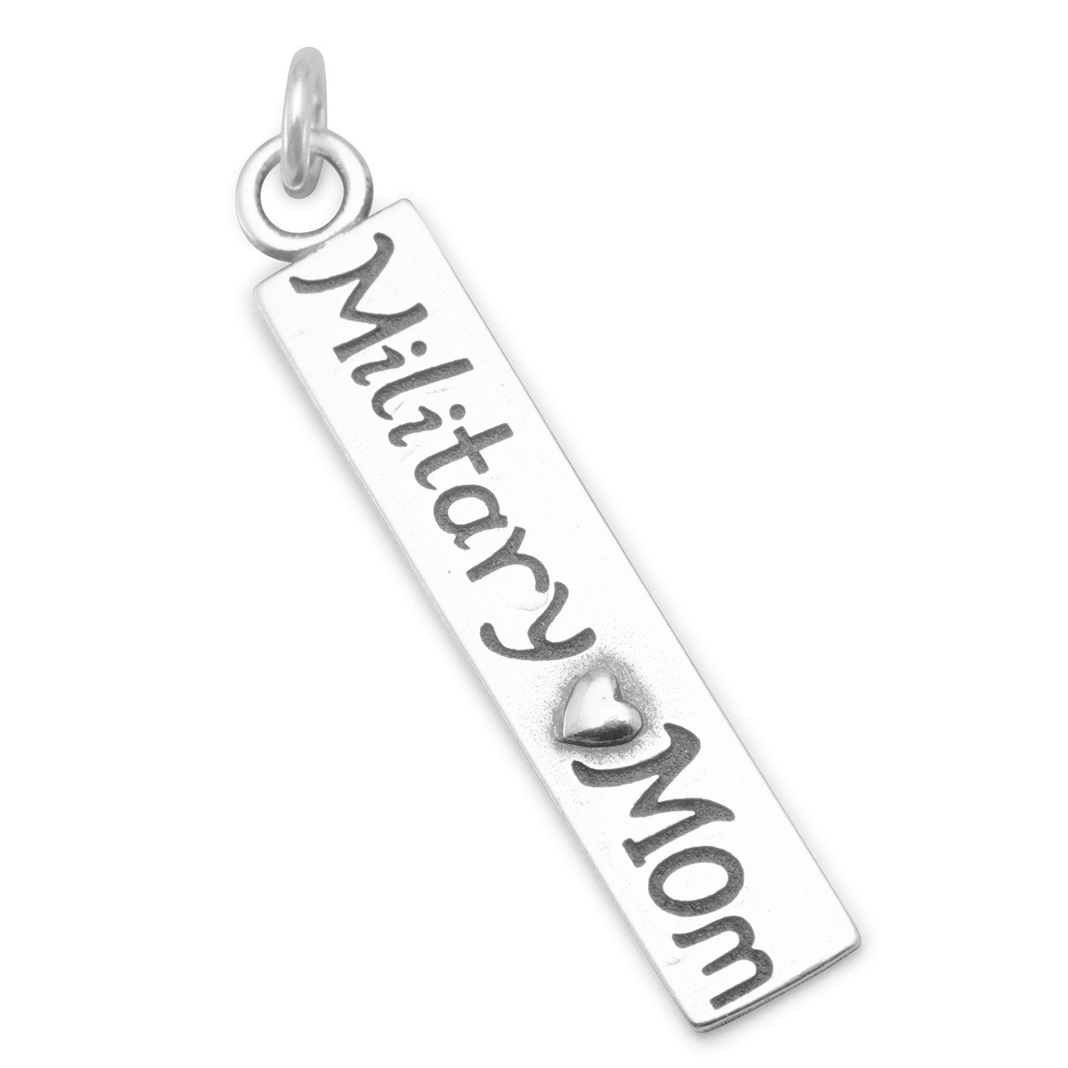 Oxidized Military Mom Charm - Joyeria Lady
