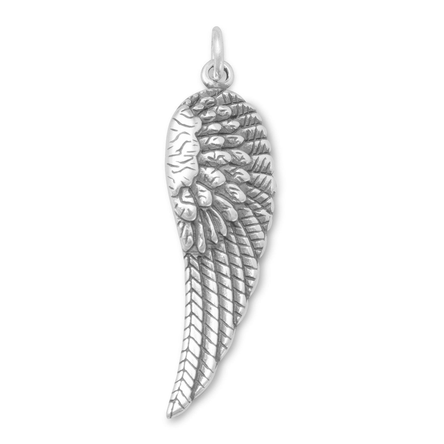Oxidized Angel Wing Charm - Joyeria Lady