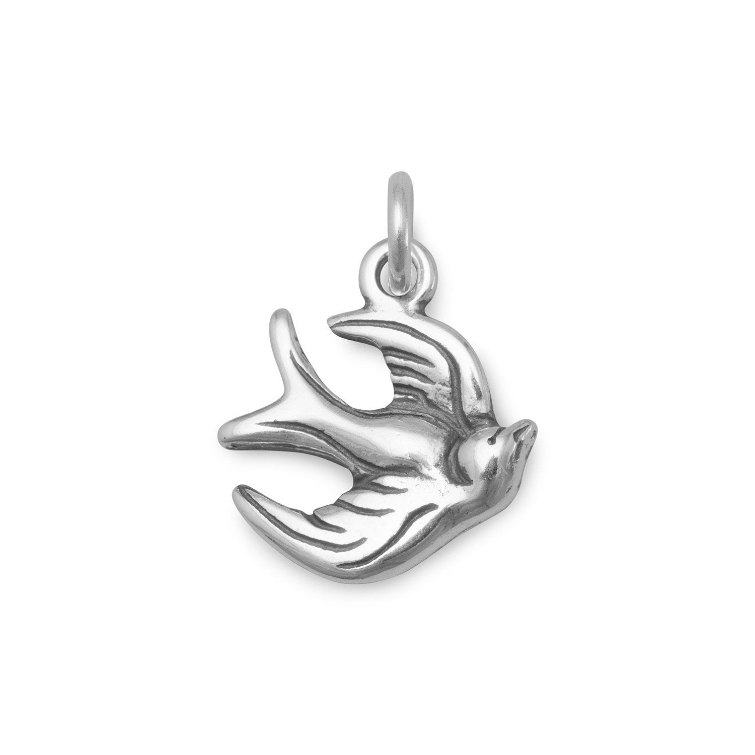 Oxidized Sparrow Charm - Joyeria Lady