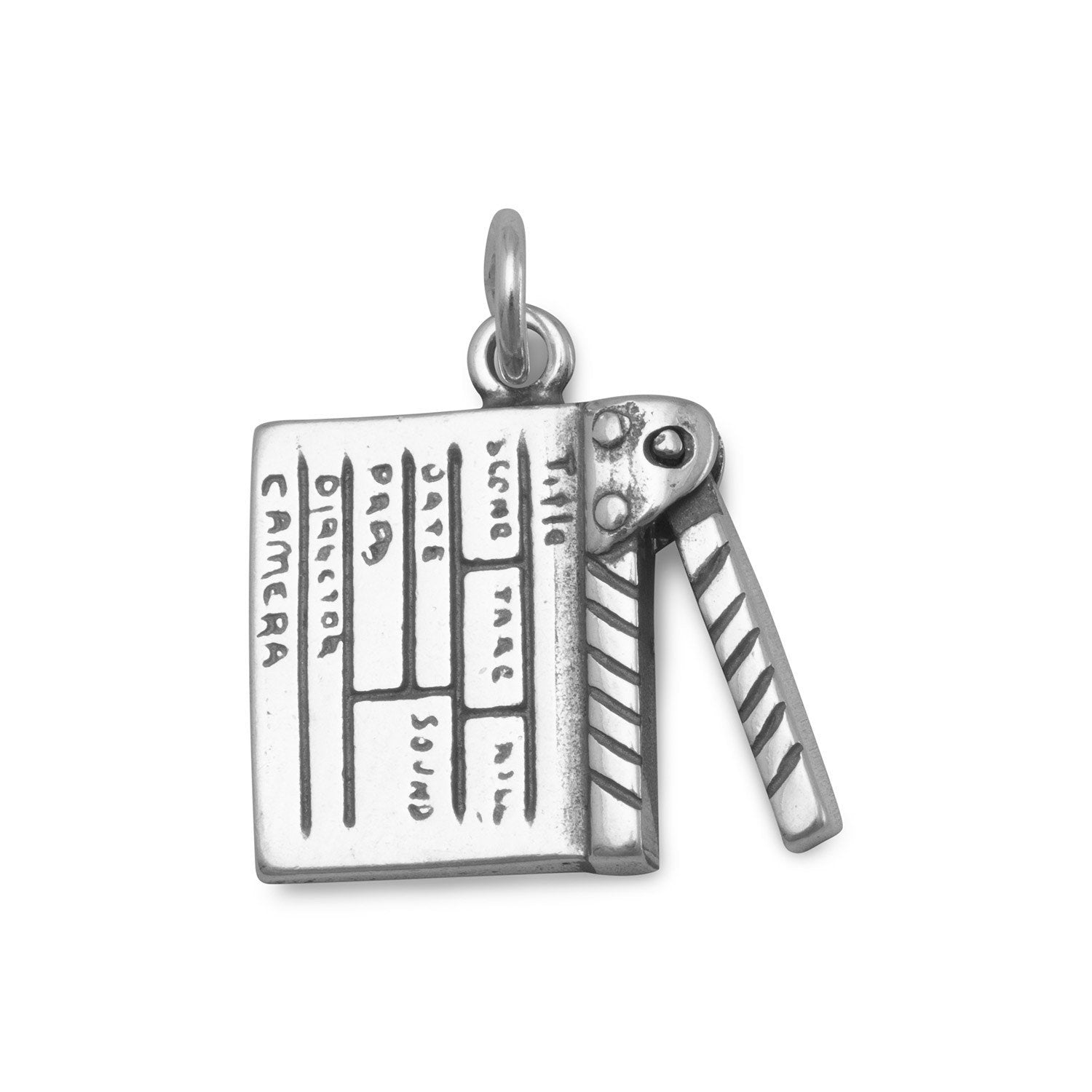 Oxidized Movie Clapboard Charm - Joyeria Lady
