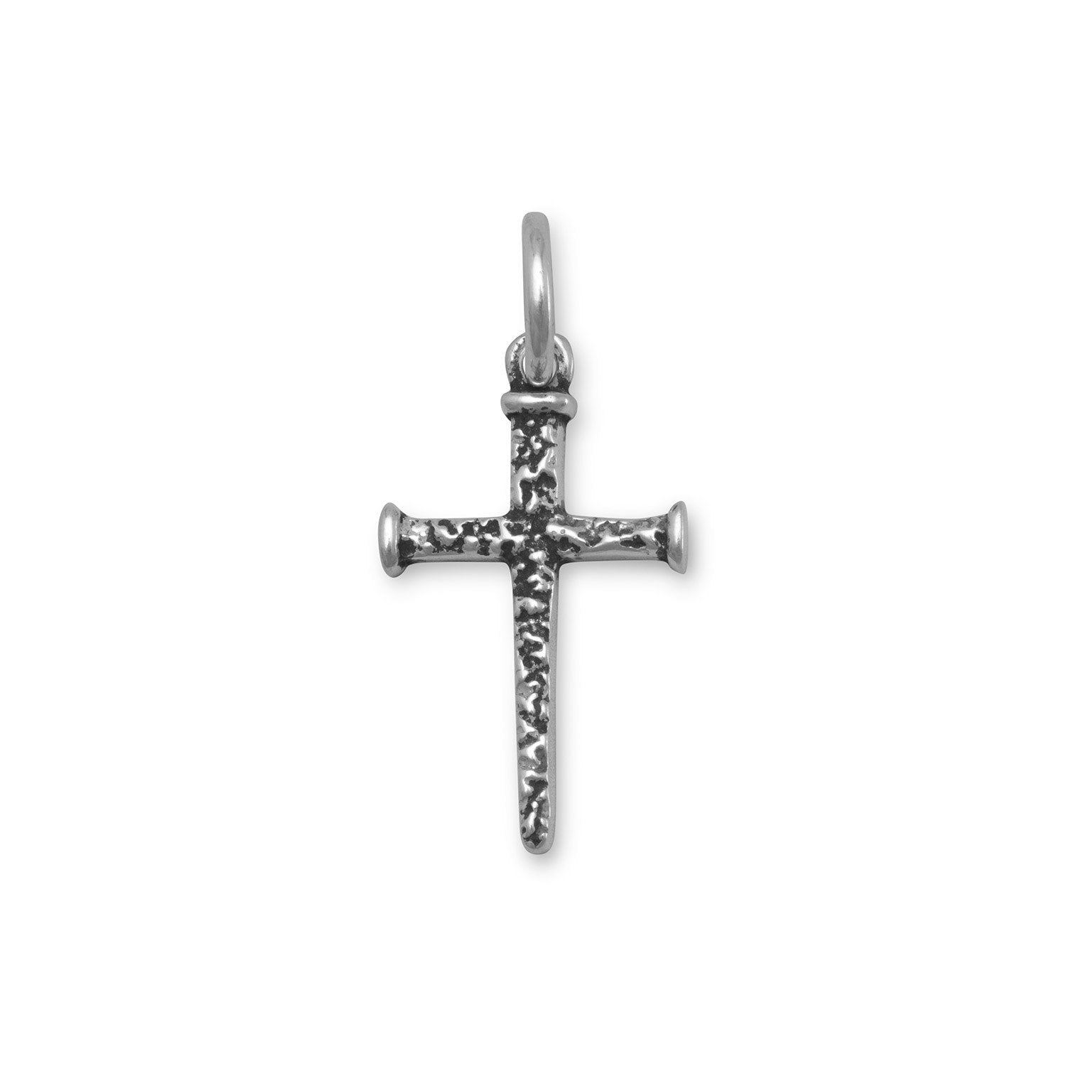 Small Oxidized Cross of Nails Pendant - Joyeria Lady