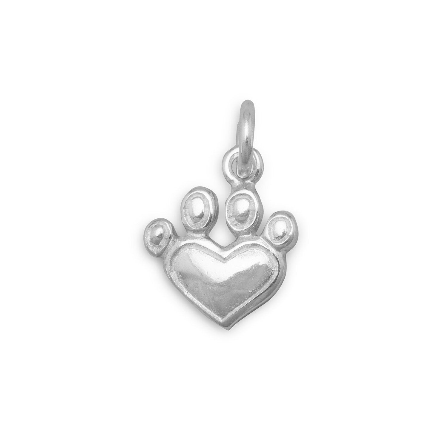 Heart Paw Print Charm - Joyeria Lady