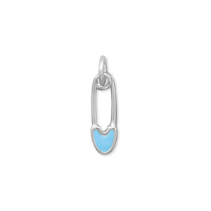 Blue Safety Pin Charm - Joyeria Lady